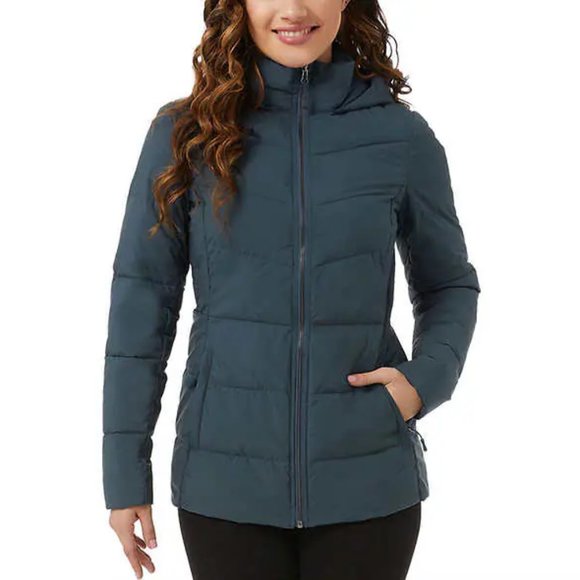 NWT 32 Degrees Heat Women's Winter Tech Hooded Puffer Jacket Size S $125 9D087 - Picture 1 of 5